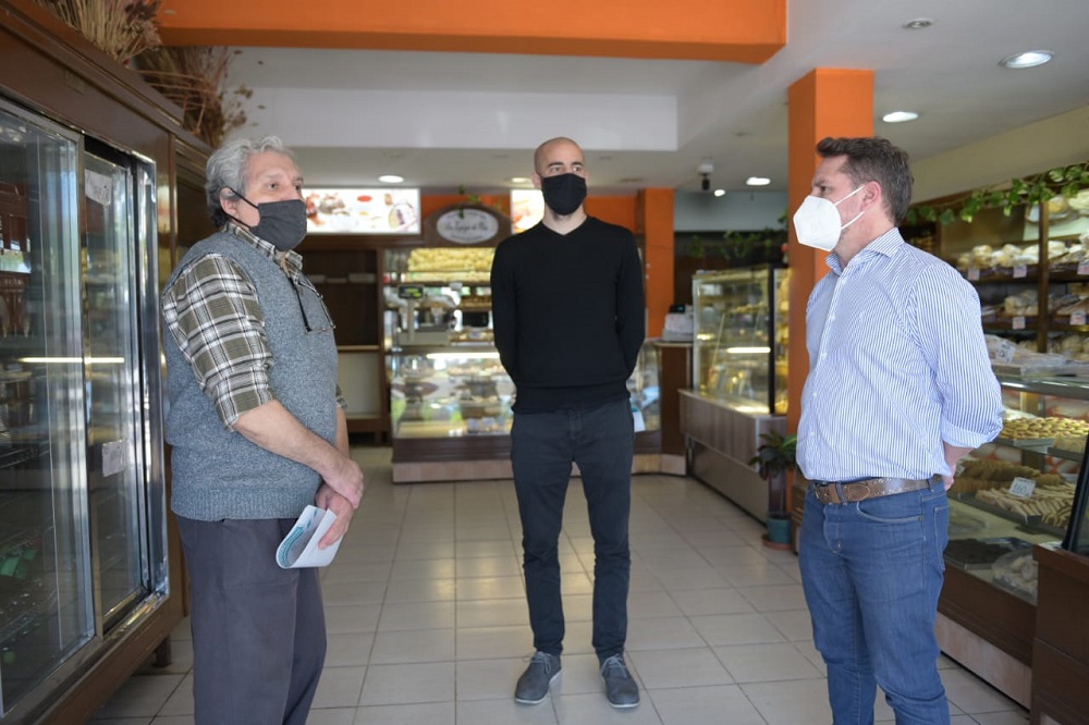 PABLO DESCALZO Y GUILLERMO RABINOVICH VISITARON COMERCIOS LOCALES