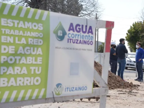 AVANZAN LAS OBRAS DE AGUA POTABLE EN EL SUR Y EN EL NORTE DE ITUZAINGÓ