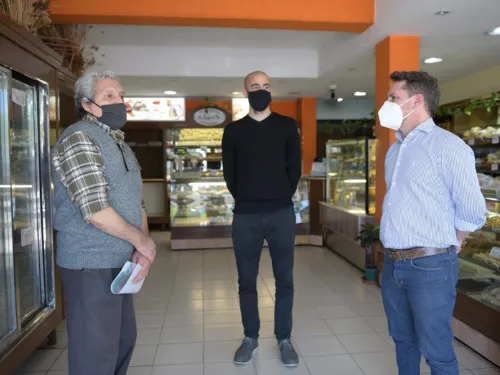 PABLO DESCALZO Y GUILLERMO RABINOVICH VISITARON COMERCIOS LOCALES